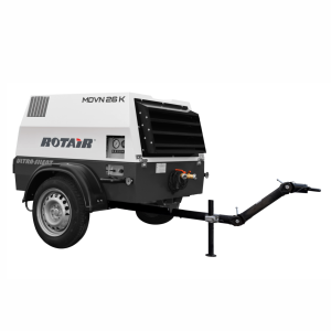 Motocompresor ROTAIR MDVN26K Eco5 debit 2500 l/min 6.5 bar Kubota, tractabil rutier, cu lumini, fara frana Motocompresor ROTAIR MDVN26K Eco5 debit 2500 l/min 6.5 bar Kubota, tractabil rutier, cu lumini, fara frana