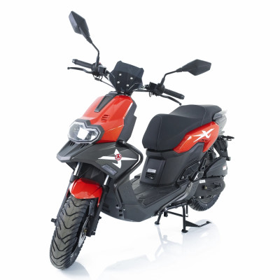 Scuter benzina 49cc Rotakt Adventure rosu-gri, 2.2kW, Euro 5, viteză maximă 45km/h
