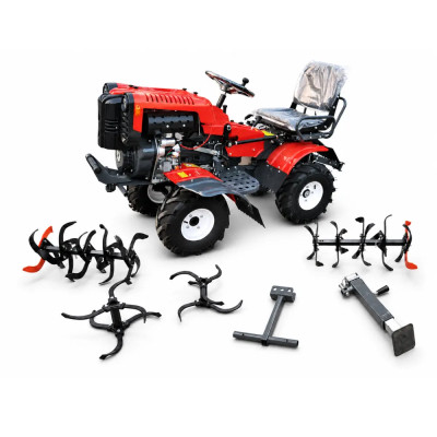 Mini Tractor 4X4 Rotakt RTZ15HP Zeppelin, 15 CP diesel, 135cm latime de lucru, control accesori din buton