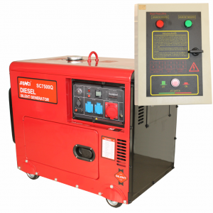 Generator SCD7500Q-3, Putere max. 6 kVA/4,8 kW, 400/230V, ATS&AVR, motor Diesel
